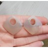 Creool hanger set vierkante grijze Chalcedoon