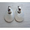 Creolen met ovale grijze Chalcedoon hanger