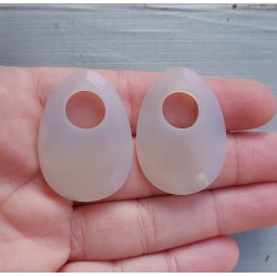 Creool hanger set met ovale grijze Chalcedoon