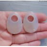 Creool hanger set met ovale grijze Chalcedoon