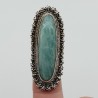 Zilveren ring gezet met grote ovale Amazoniet