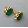 Vergulde oorknoppen gezet met groene Onyx