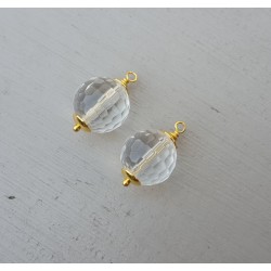 Vergulde losse hanger set met Bergkristal