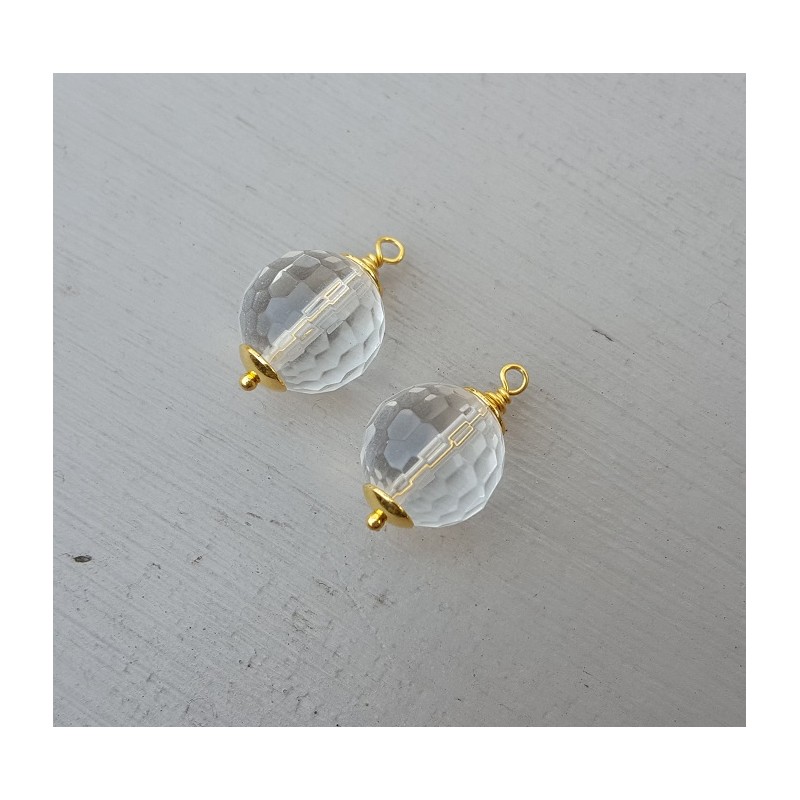 Vergulde losse hanger set met Bergkristal