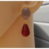 Vergulde losse hanger set met rode Jade