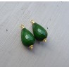 Vergulde losse hanger set met groene Jade
