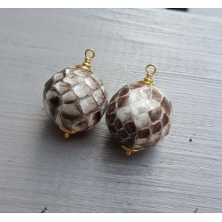 Vergulde hanger set met bol van Slangenleer