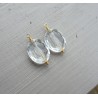 Vergulde losse hanger set met ovale Bergkristal