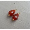 Vergulde losse hanger set met Carneool