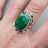 Zilveren ring gezet met Emerald 19 mm