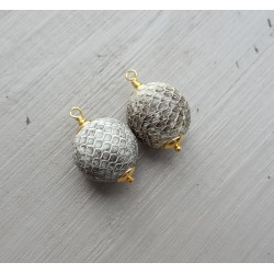 Vergulde losse hanger set met bol van Slangenleer