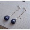 Oorbellen met Saffier briolet