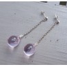 Oorbellen met roze Topaas briolet