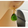 Oorbellen met zeester en Peridot quartz briolet