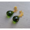 Oorbellen met zeester en Peridot quartz briolet