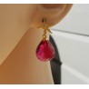 Oorbellen met zeester en roze Toermalijn quartz briolet
