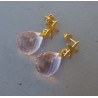 Oorbellen met zeester en roze Topaas briolet