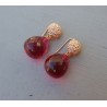 Rosé vergulde oorbellen met roze Toermalijn quartz briolet
