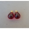 Vergulde losse hanger set met roze Toermalijn quartz briolet