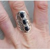 Zilveren ring gezet met drie Saffieren 18.5 mm