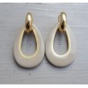 Creolen druppel hanger kaki kleurige Buffelhoorn gouden binnenkant