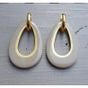 Creolen druppel hanger kaki kleurige Buffelhoorn gouden binnenkant