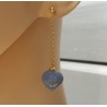 Lange oorbellen met blauwe Aventurijn briolet