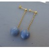 Lange oorbellen met blauwe Aventurijn briolet