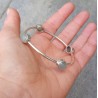 Zilveren armband / bangle gezet met Aquamarijn
