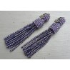 Tassel oorbellen met paarse kristallen