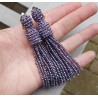 Tassel oorbellen met paarse kristallen