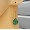 Vergulde oorbellen met groene Onyx