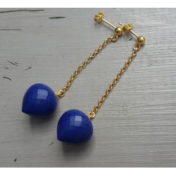 Lange oorbellen met Lapis Lazuli briolet