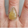 Zilveren ring met druppelvormige gouden Rutielkwarts 18.5