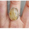Zilveren ring met ovale gouden Rutielkwarts 19 mm