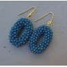 Oorbellen ovale hanger van jeans blauwe kristallen