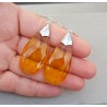 Zilveren oorbellen met grote Citrien quartz briolet