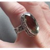 Zilveren ring groene Amethist bewerkte setting maat 17.3 mm