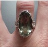 Zilveren ring groene Amethist bewerkte setting maat 17.3 mm