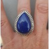 Zilveren ring gezet met druppelvormige Lapis Lazuli verstelbaar