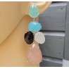 Zilveren oorbellen met zwarte Onyx en Chalcedoon