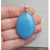 Zilveren hanger met ovale blauwe Chalcedoon
