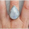 Zilveren ring met Maansteen in bewerkte setting 17.5 mm
