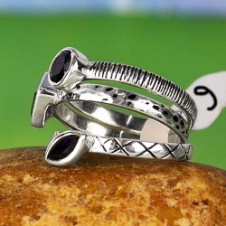 Zilveren ringen set gezet met Ioliet