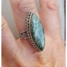 Zilveren ring met marquise Seraphiniet in bewerkte setting 18 mm