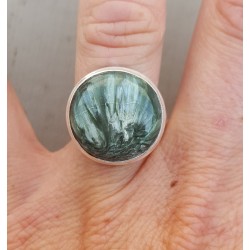 Zilveren ring met ronde Seraphiniet 17 mm