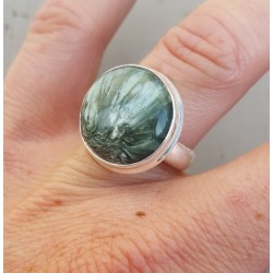 Zilveren ring met ronde Seraphiniet 17 mm