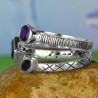 Zilveren ringen set gezet met Amethist 18 mm