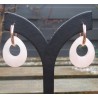 Vergulde creolen met Rozenkwarts hanger