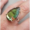 Zilveren ring gezet met druppelvormige zwarte Mystic Topaas 18.5 mm